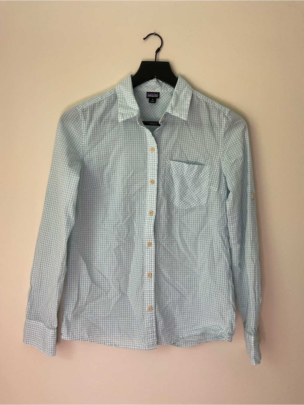 Patagonia Light Blue Gingham Button-Down Shirt
